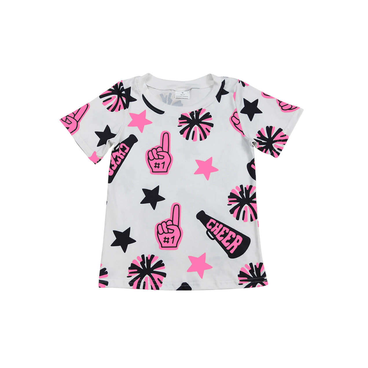 pre -order Purple cheer pattern Print short sleeve girl t-shirt GT0994