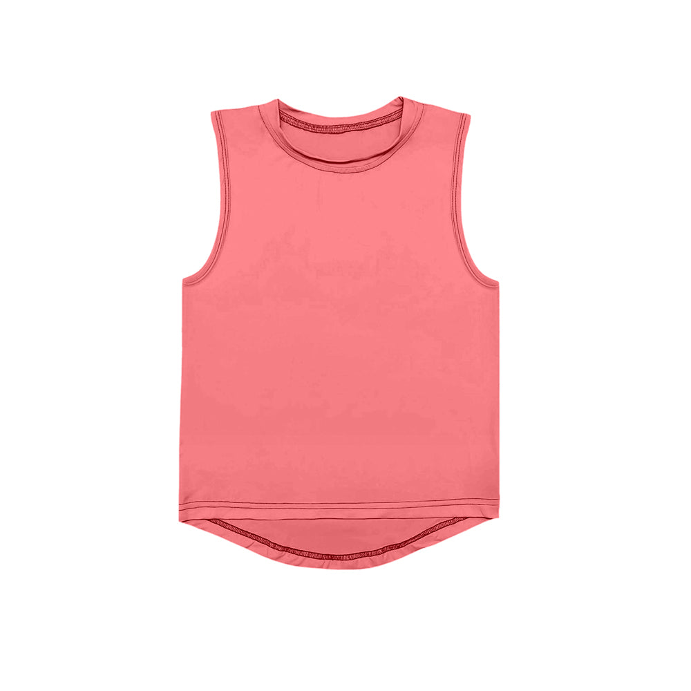 pre -order peach pink Print Sleeveless yoga vest GT0997