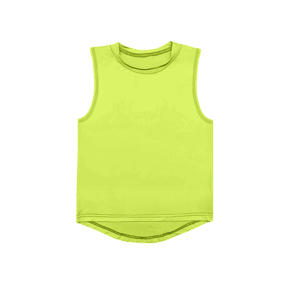 pre -order yellow green Print Sleeveless yoga vest GT0998