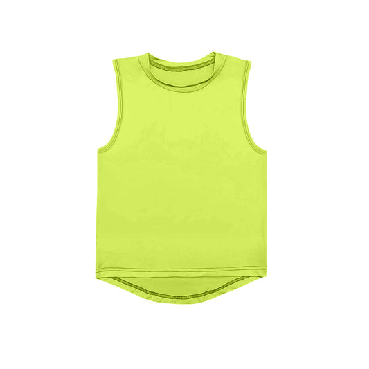 pre -order yellow green Print Sleeveless yoga vest GT0998