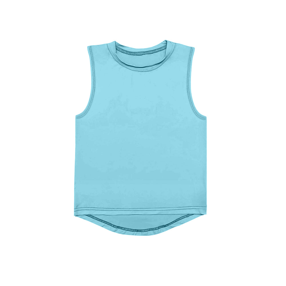 pre -order sky blue Print Sleeveless yoga vest GT1001