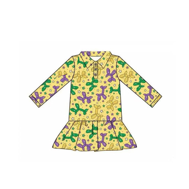 pre -order Yellow long sleeve Girls dress GT1261