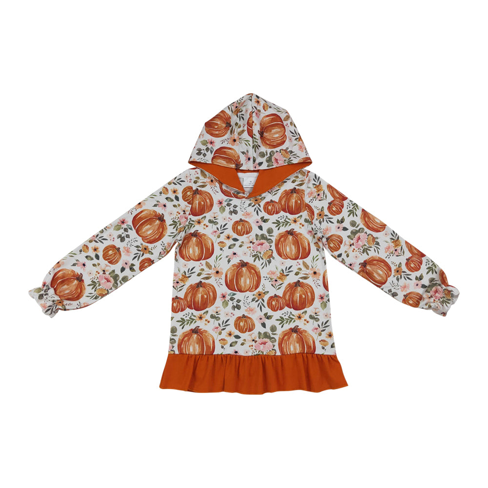Pumpkin flowers print Long Sleeve Hoodies GT1647