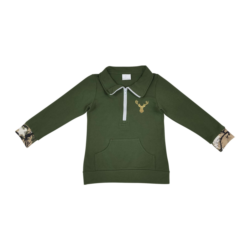 hunting deer Print Long Sleeve Pullover GT1694
