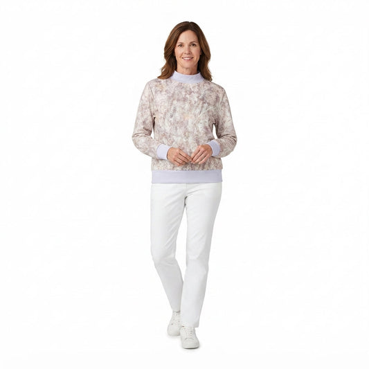 GT1882 Fashion Camo Leaves Middle Neckline Women Yoga Adult's Shirt Pullover