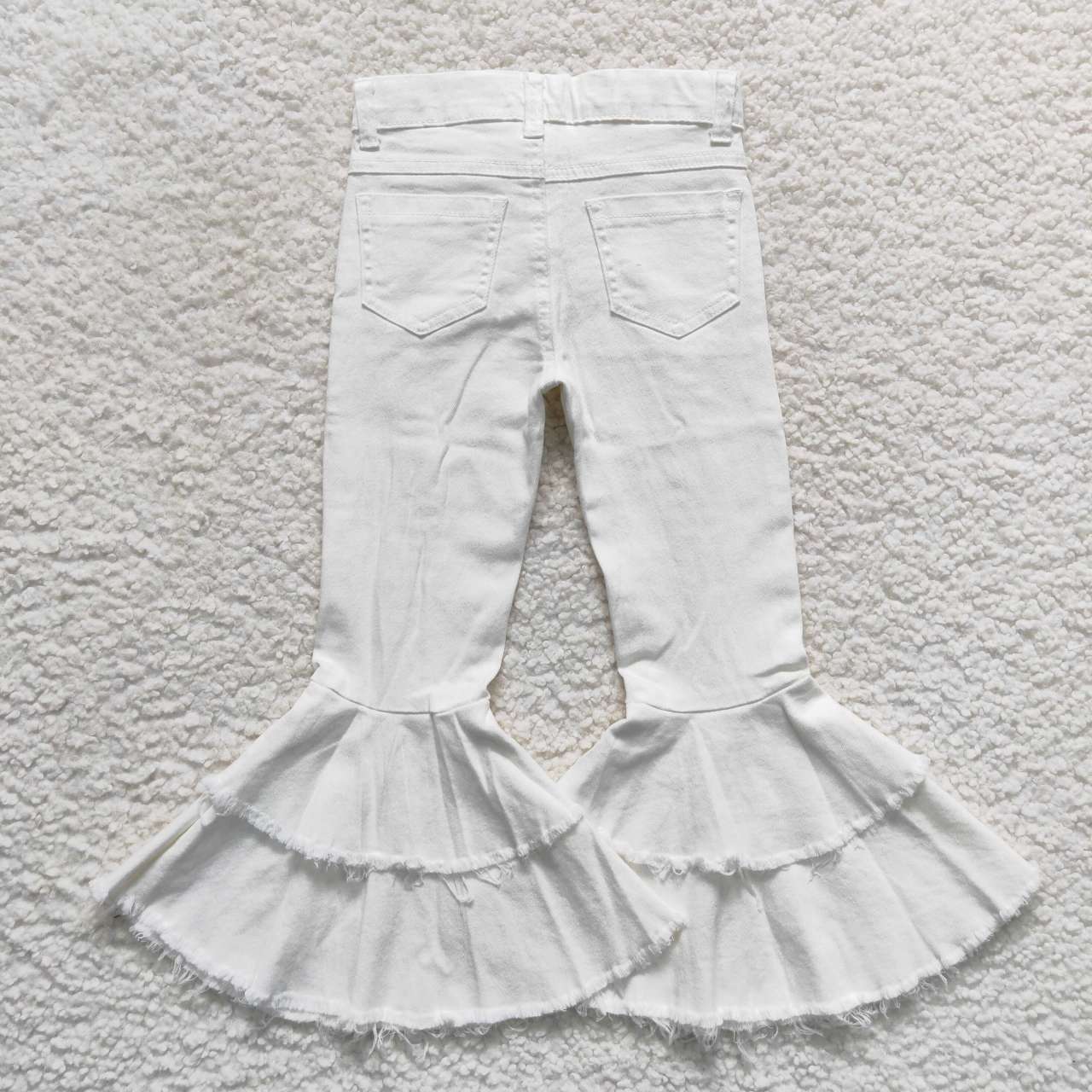 white jeans Distressed Flare Pants
