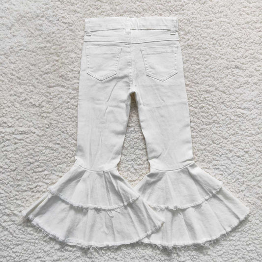 white jeans Distressed Flare Pants