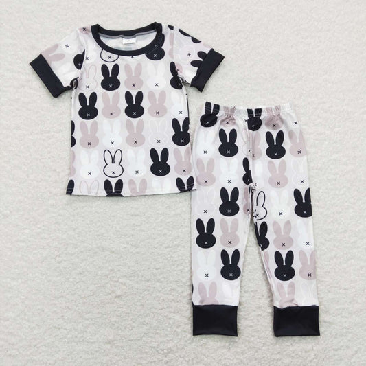 Easter black Bunny plaid Short Paj