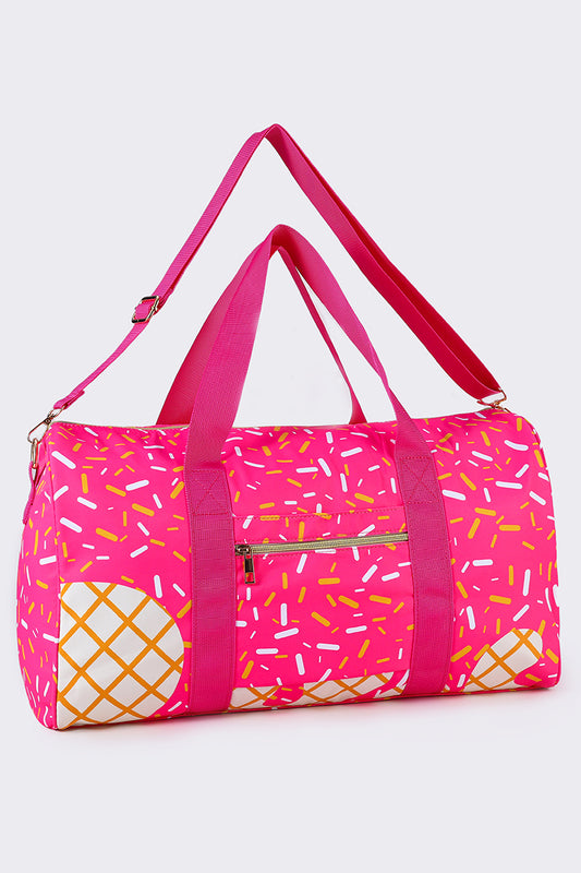BA0298 Pink baseball ice cream the duffle bag ( us warehouse)