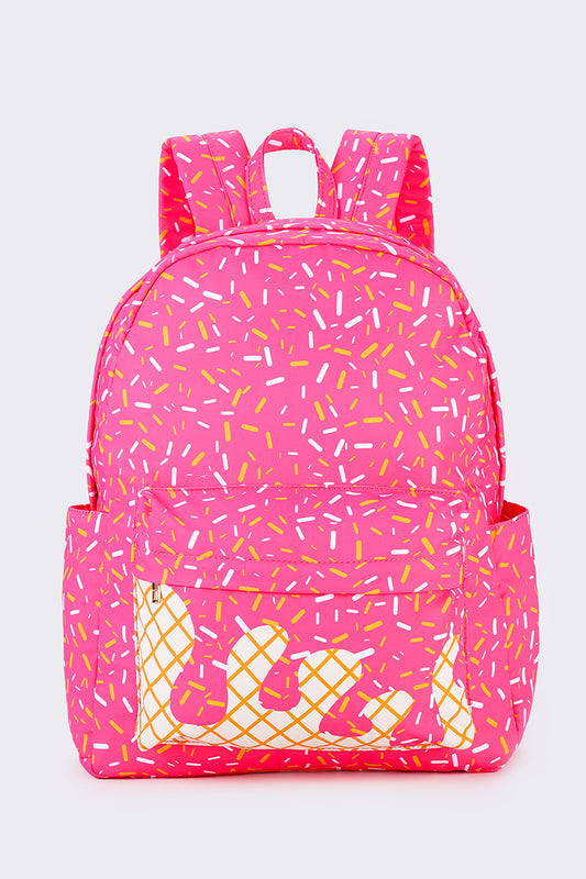 BA0300 Pink baseball ice cream kids backpack ( us warehouse)