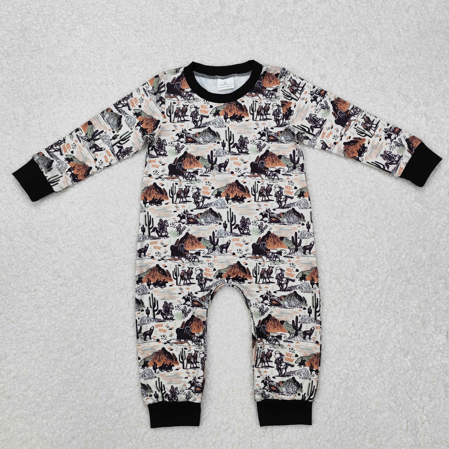 cactus horse print Baby Romper With zipper romper