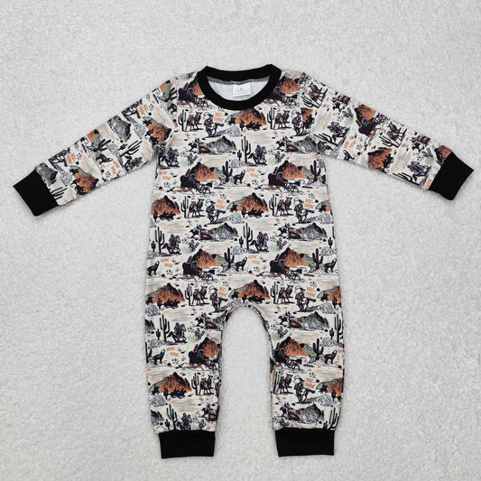 cactus horse print Baby Romper With zipper romper