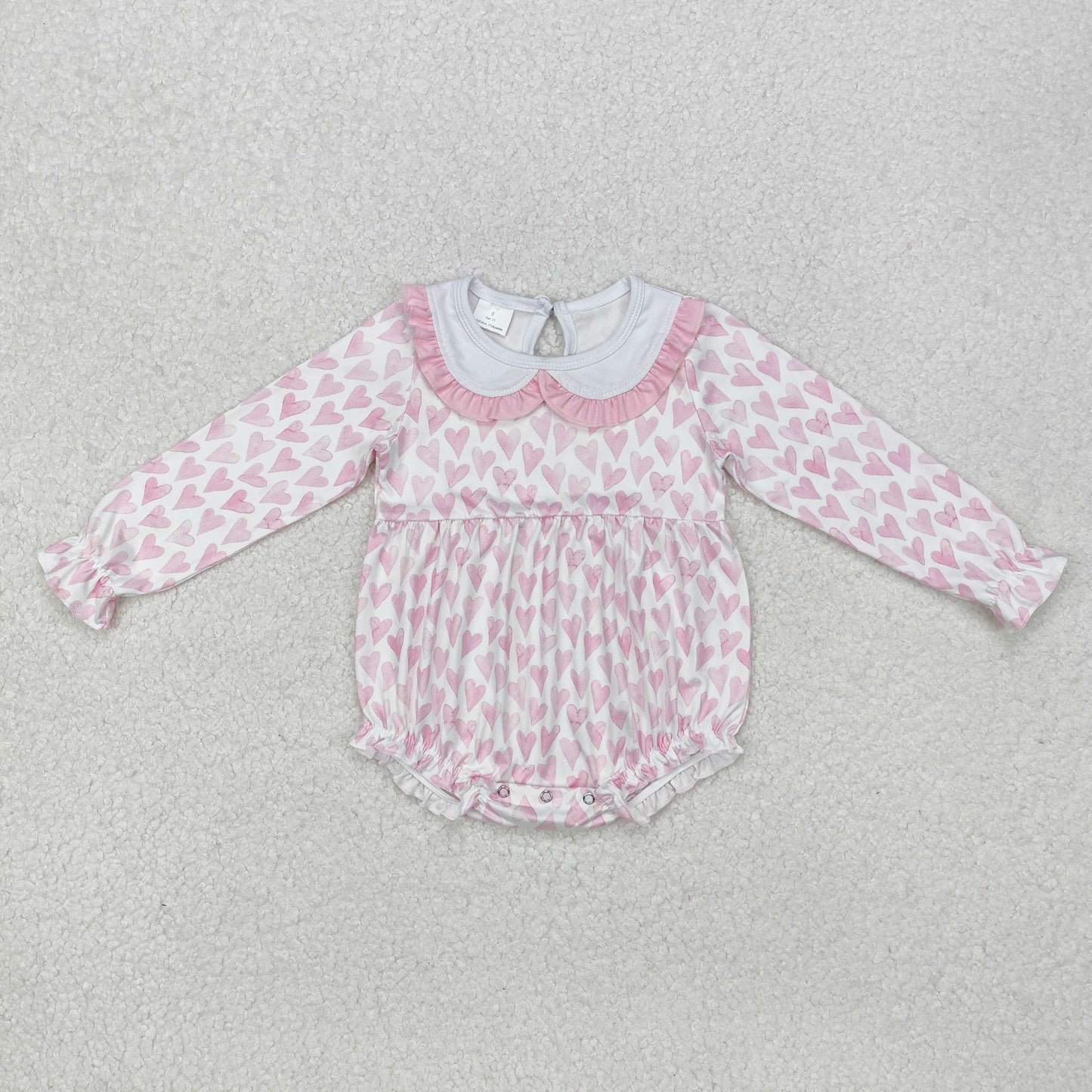 Valentine pink heart Print Baby Romper
