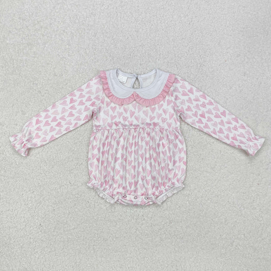 Valentine pink heart Print Baby Romper