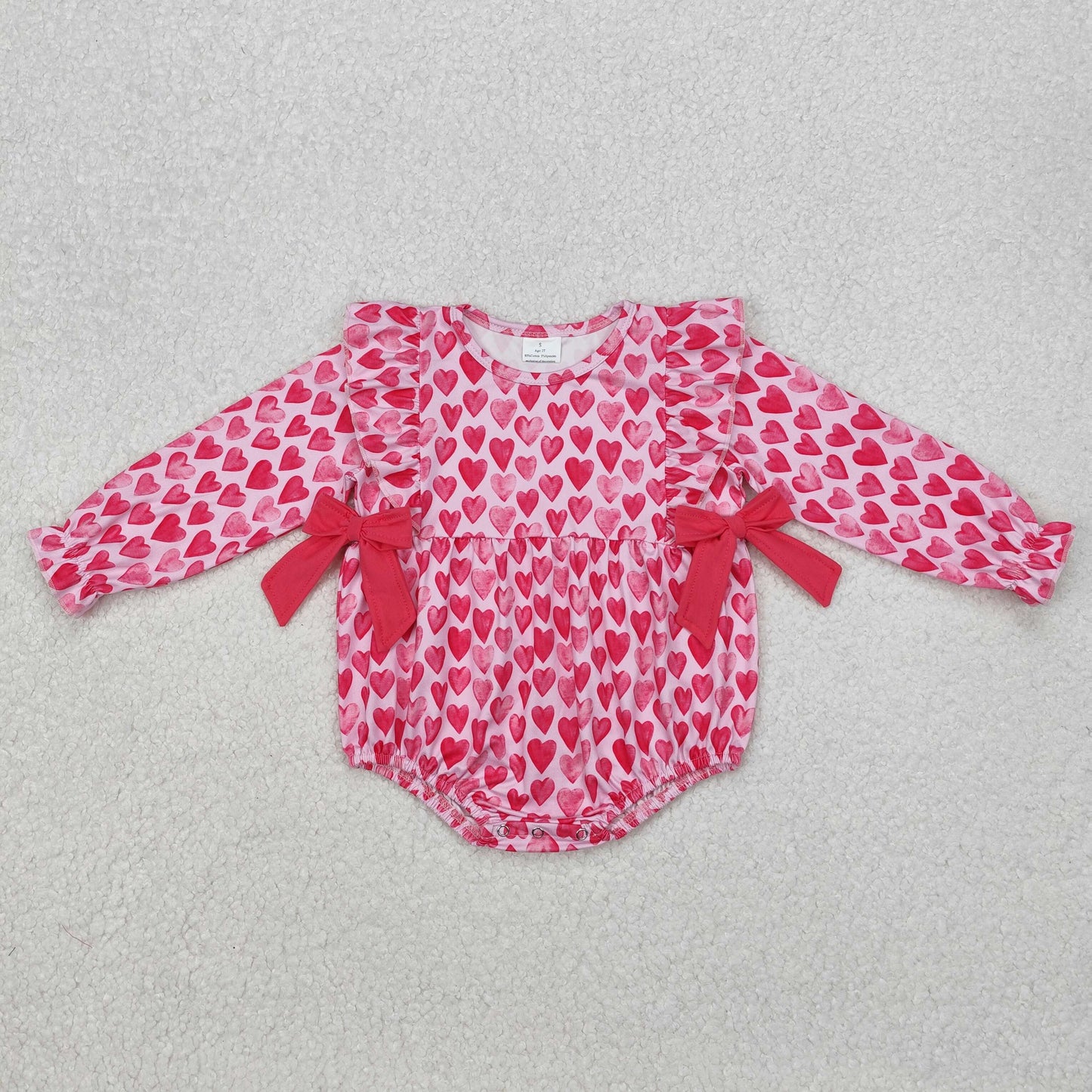 Pink loving valentine Print Baby Romper