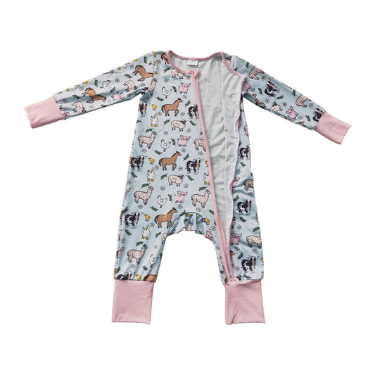 Animal Farm Long Sleeve Baby Romper LR2401