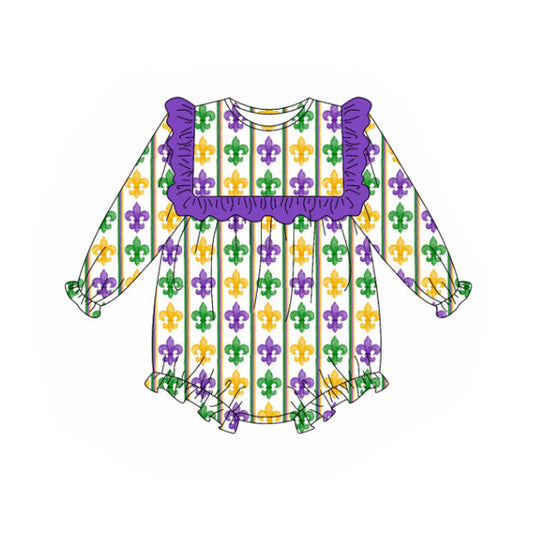 Pre-order Mardi Gras baby Romper LR2737