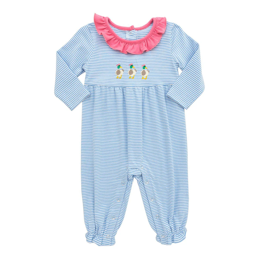 Pre-order Blue stripe duck baby Romper LR2738