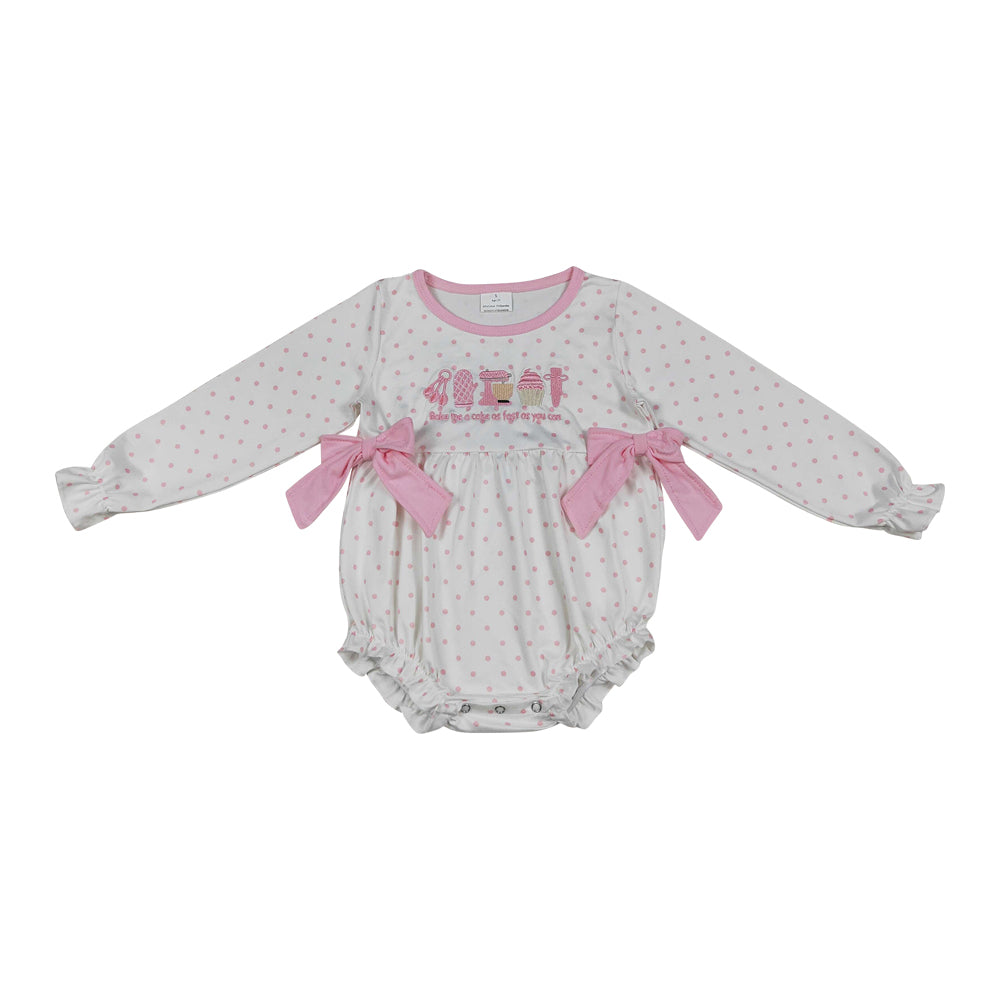 Summer Dots Embroidery Baby Romper LR2947