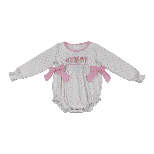 Summer Dots Embroidery Baby Romper LR2947