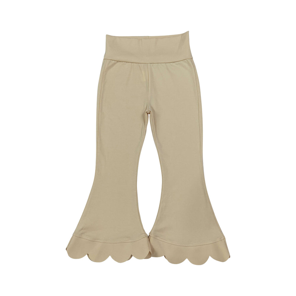 Khaki scalloped Bell Pants P1078