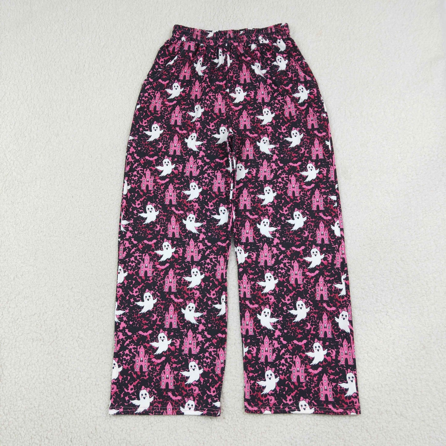 P1130 Halloween Bats Ghost Camo Women Adult's Wide Leg Pants