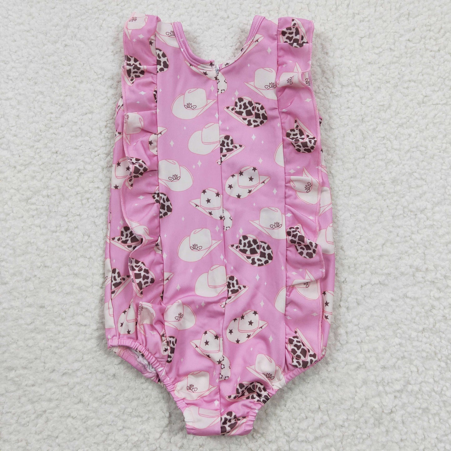 Pink Leopard Hat Swimsuit