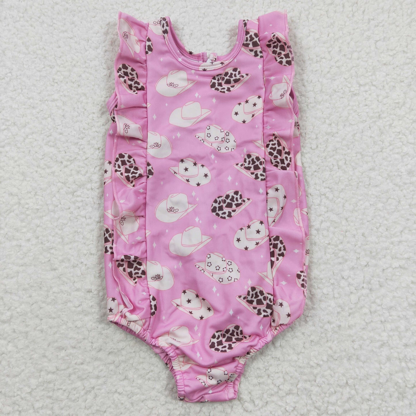 Pink Leopard Hat Swimsuit