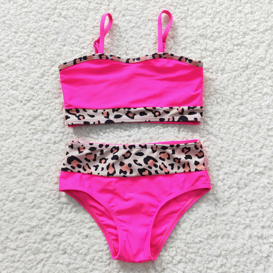Pink Leopard 2pc girls summer Swimsuit