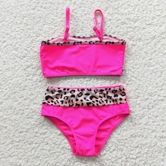 Pink Leopard 2pc girls summer Swimsuit