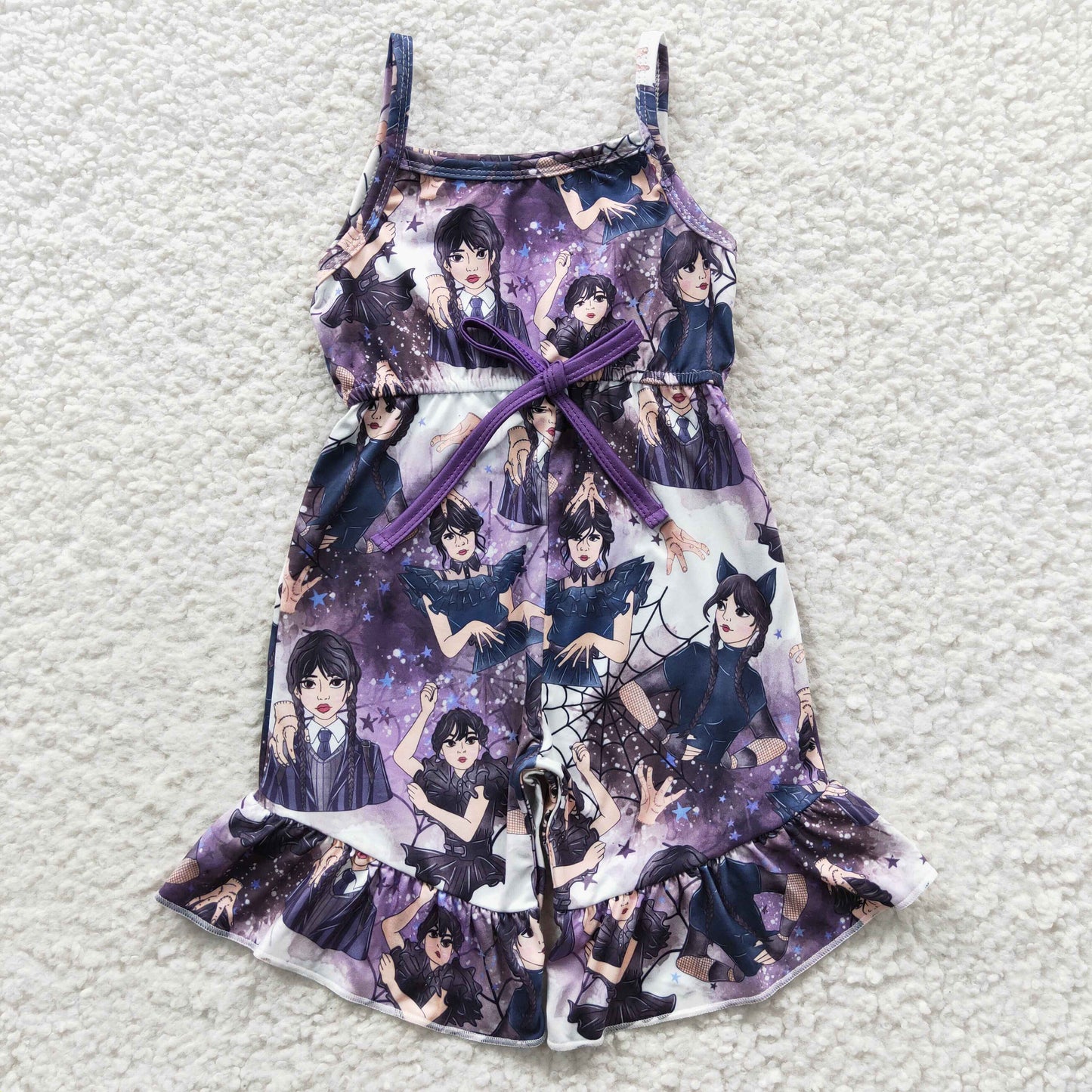 Purple Cartoon Wednesday Jumpsuit