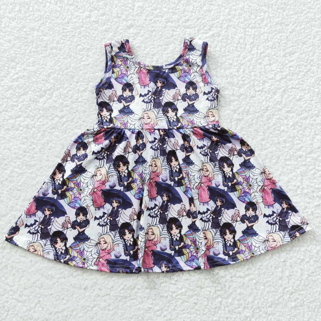 Sleeveless Wednesday big skirt