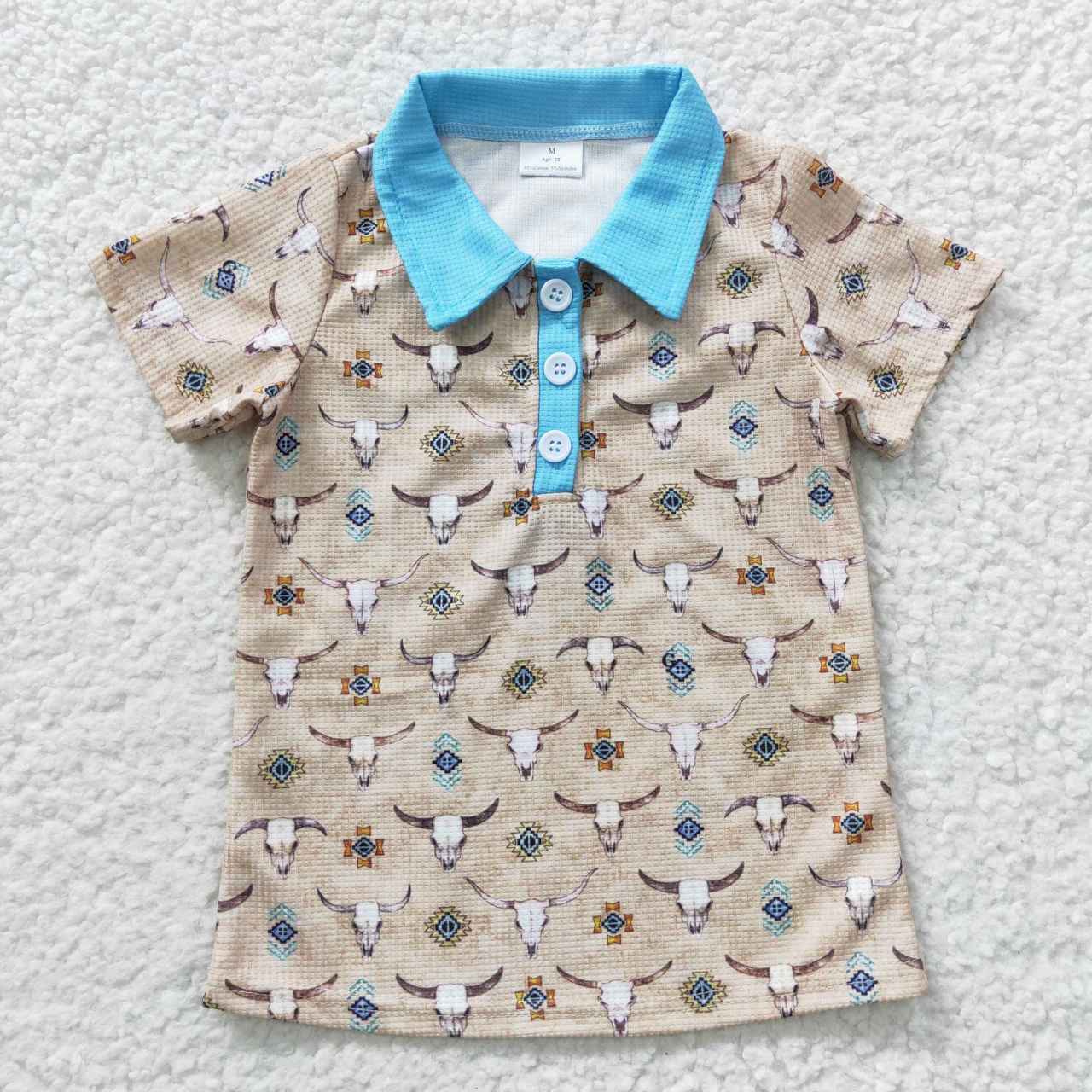 Cow With Button Boy Shirt