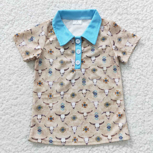 Cow With Button Boy Shirt