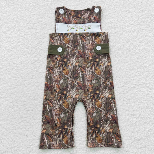 Embroidered Dark Camo Baby Romper