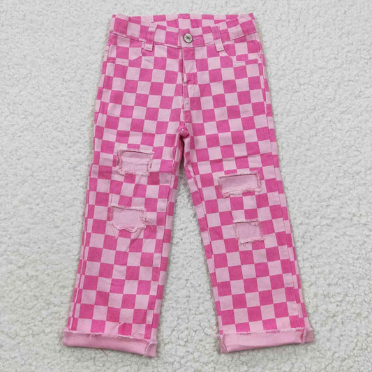 Pink Plaid Leggings Pants Jean