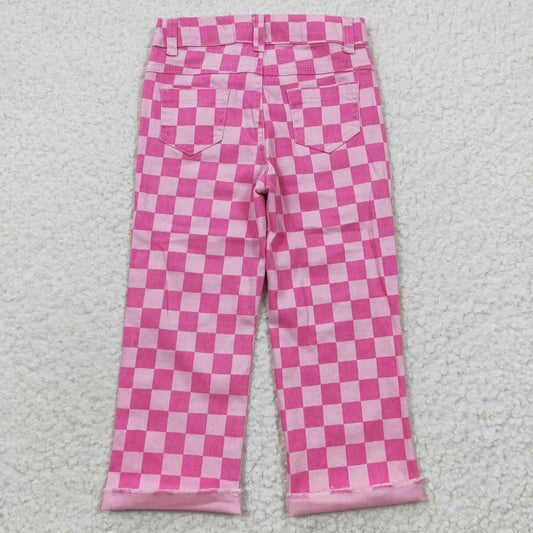 Pink Plaid Leggings Pants Jean