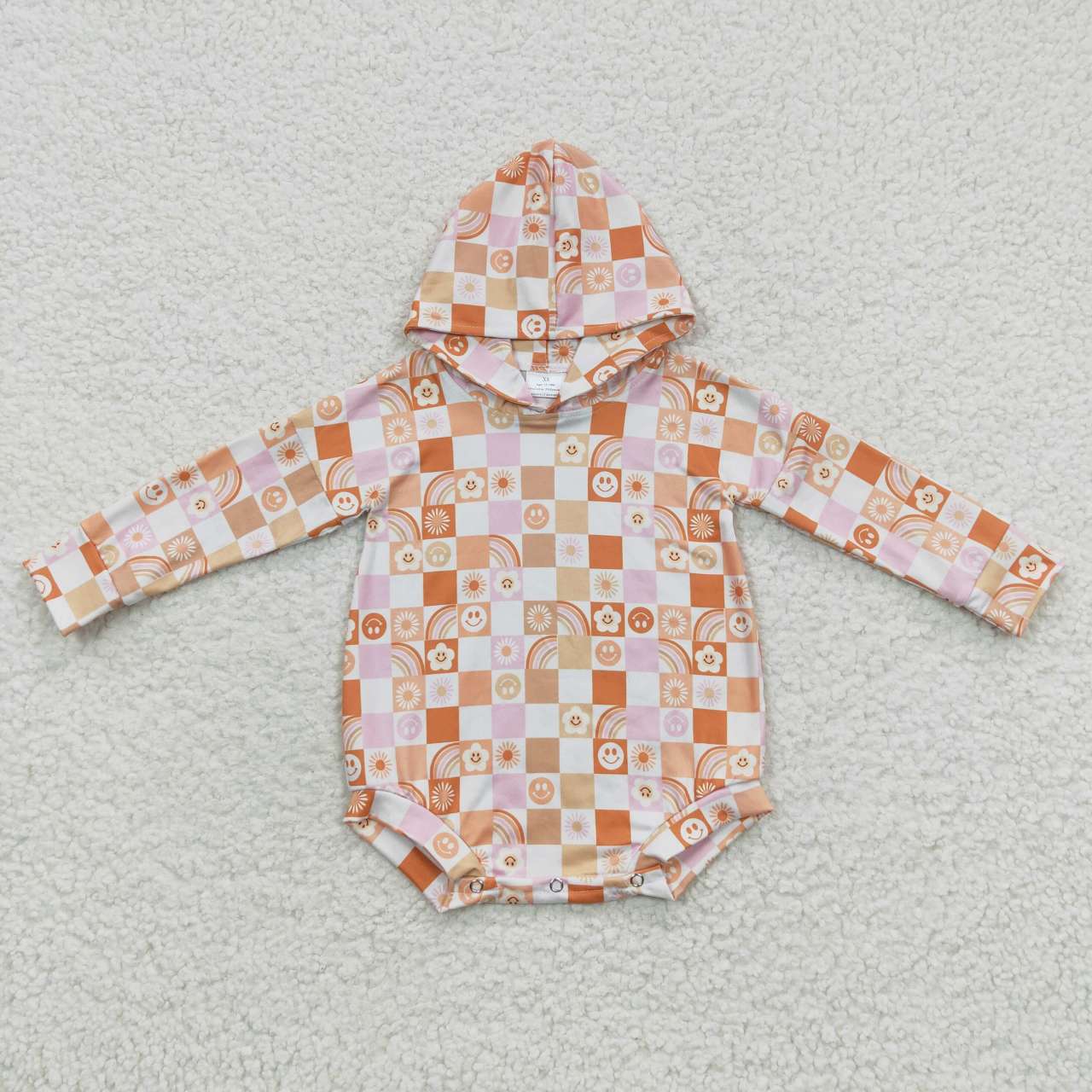 Orange Smile long sleeves romper