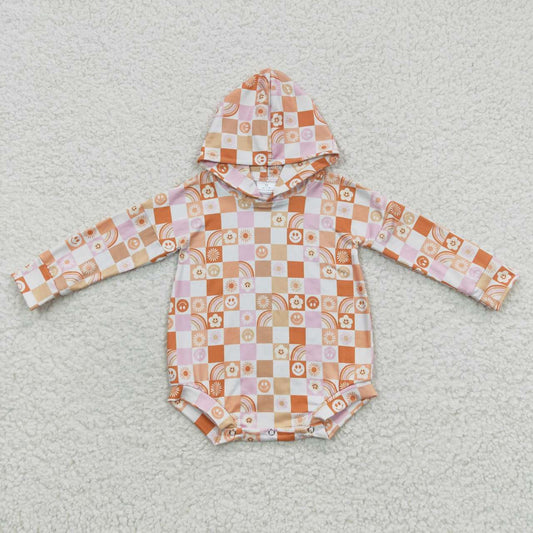 Orange Smile long sleeves romper