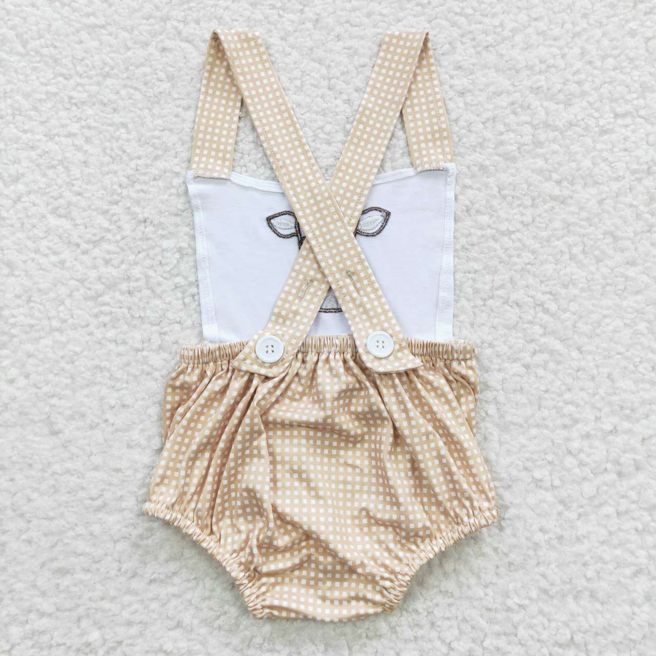 Striped Embroidered Cow Boy Baby Romper