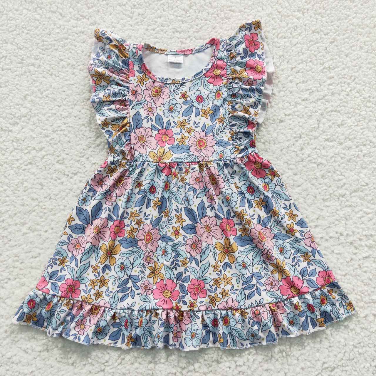 Flowers Ruffle Girls Dress