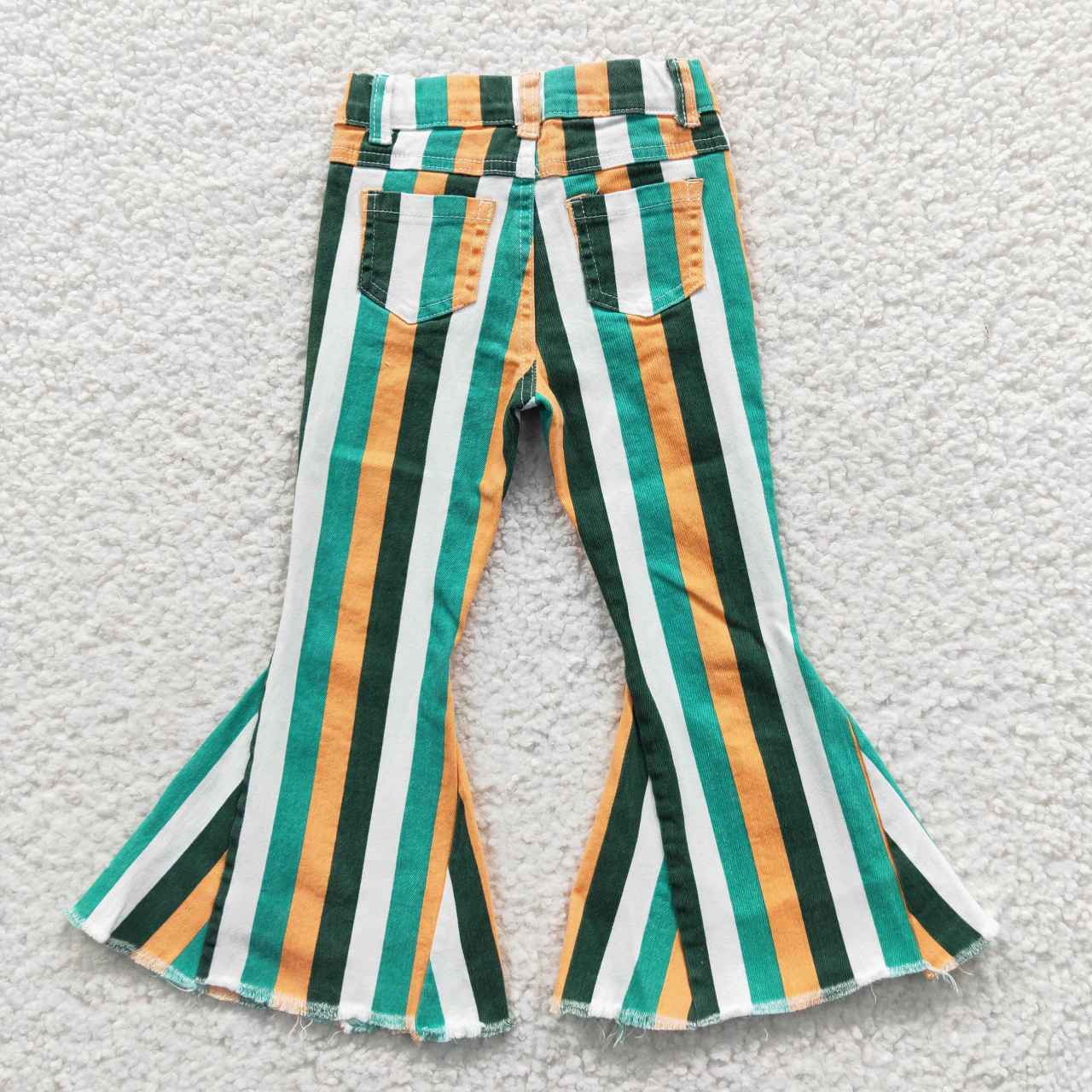 Green Stripes jeans Flare Pants