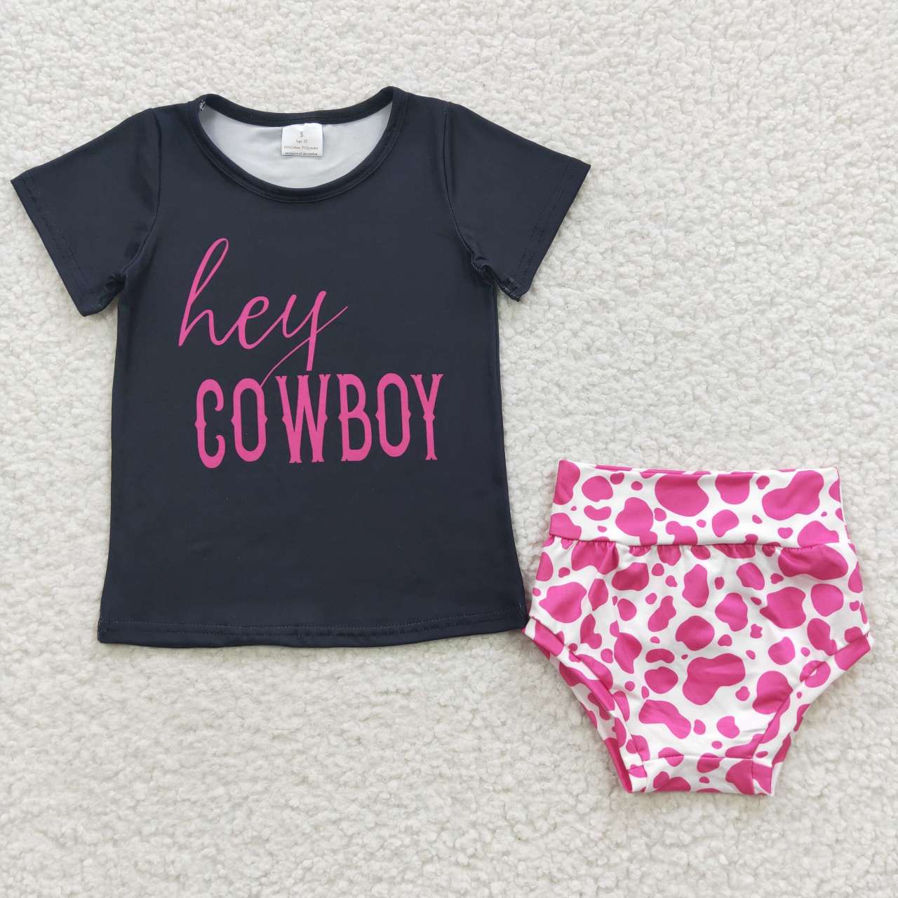 Cowboy Leopard Girls Set Bummies