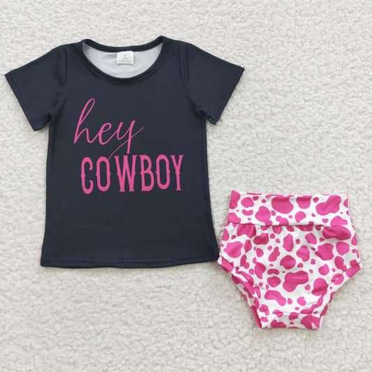 Cowboy Leopard Girls Set Bummies