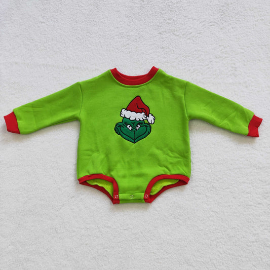 Christmas Green Cartoon 100% long sleeves romper