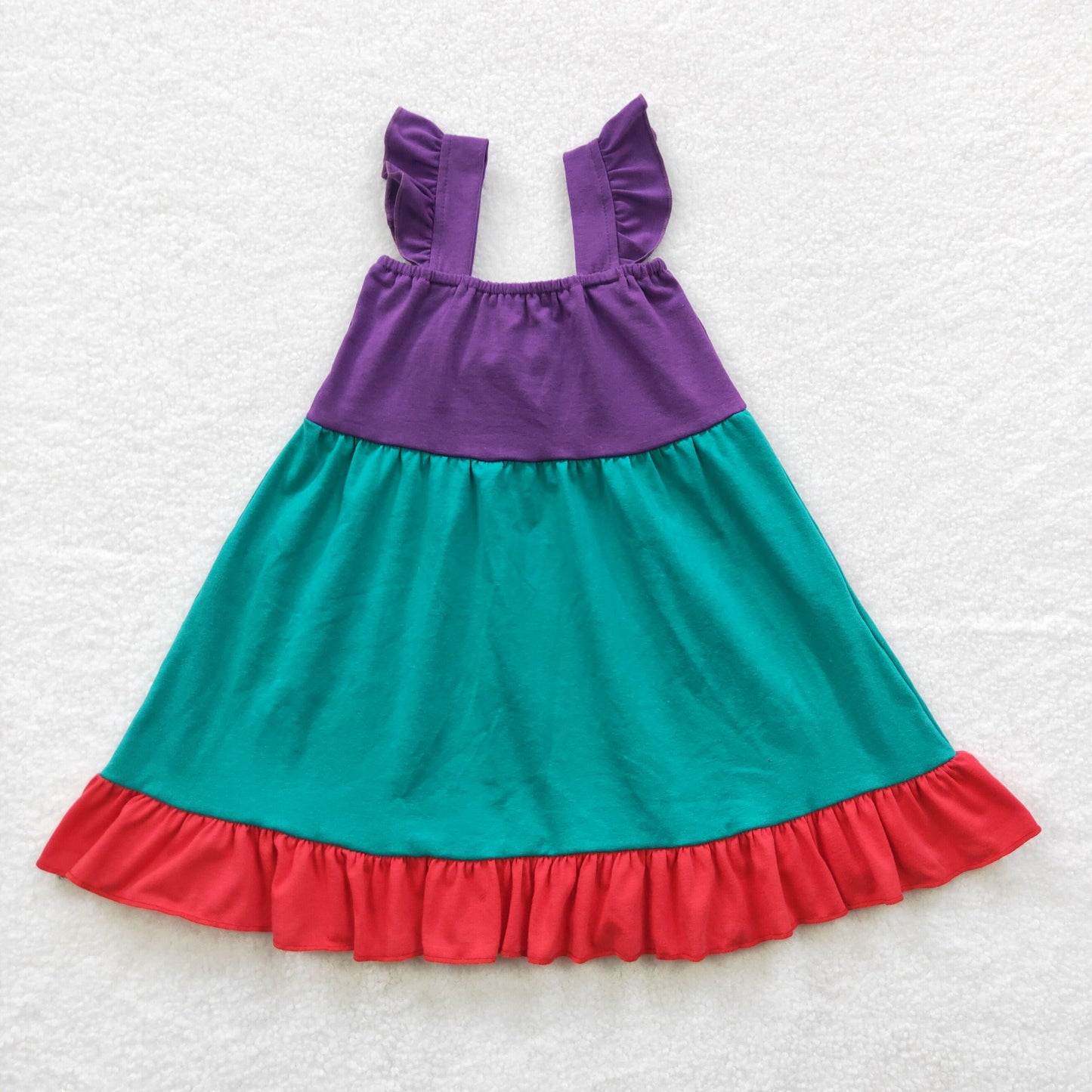 Purple Blue With Bow Girls Dress