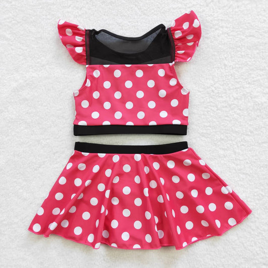 Pink Dots Girls Summer Swimsuit