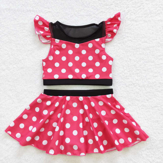 Pink Dots Girls Summer Swimsuit