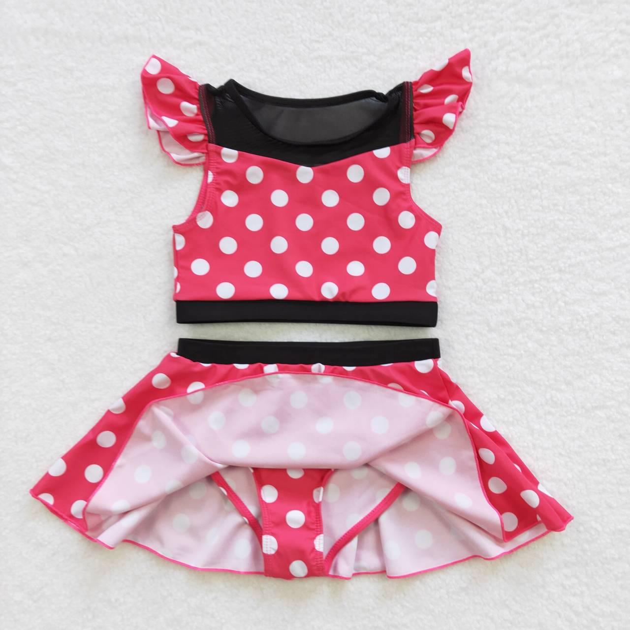 Pink Dots Girls Summer Swimsuit