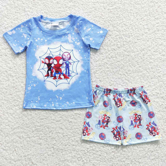 Blue Cartoon Summer Boy Set